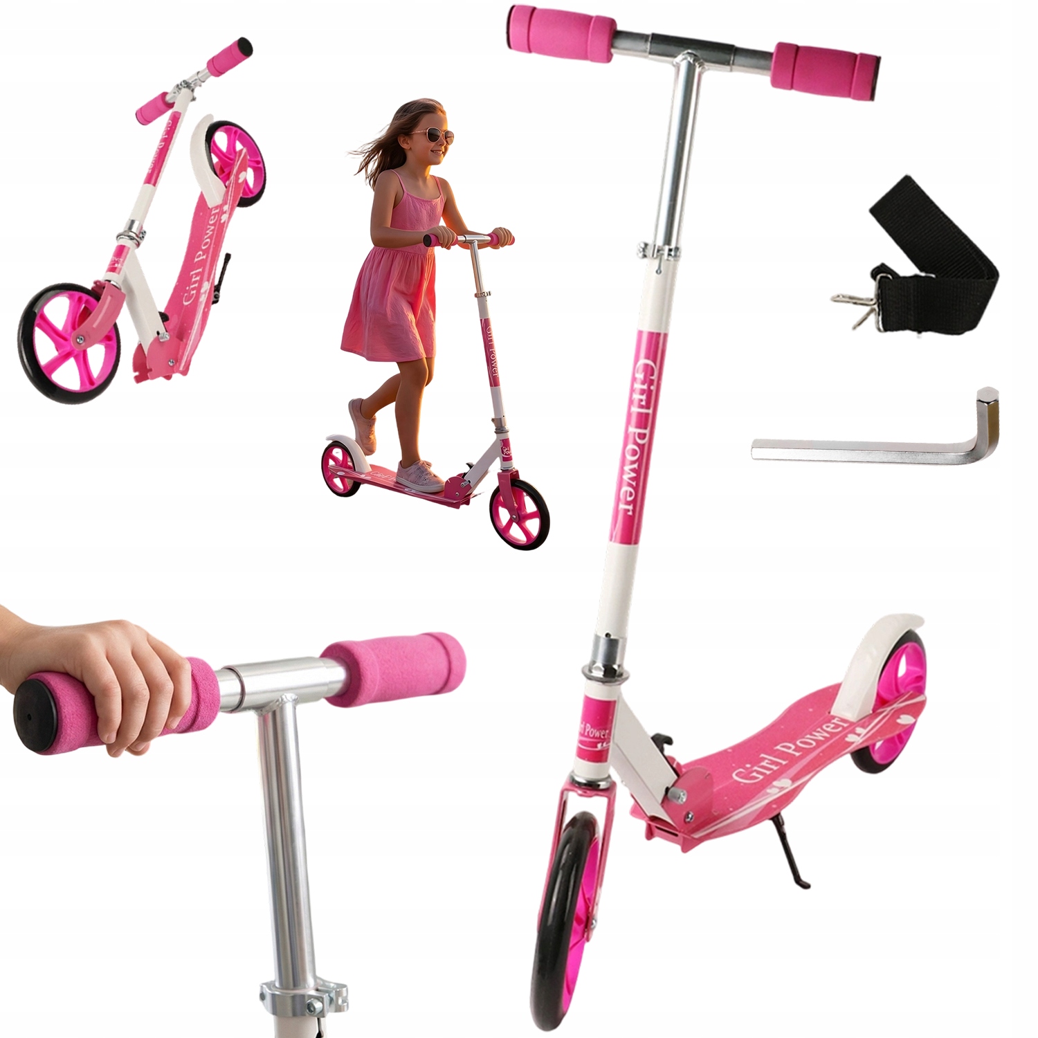 Duża Składana Hulajnoga Miejska Dla Dzieci Bezpieczna Z Hamulcem Do 80KG