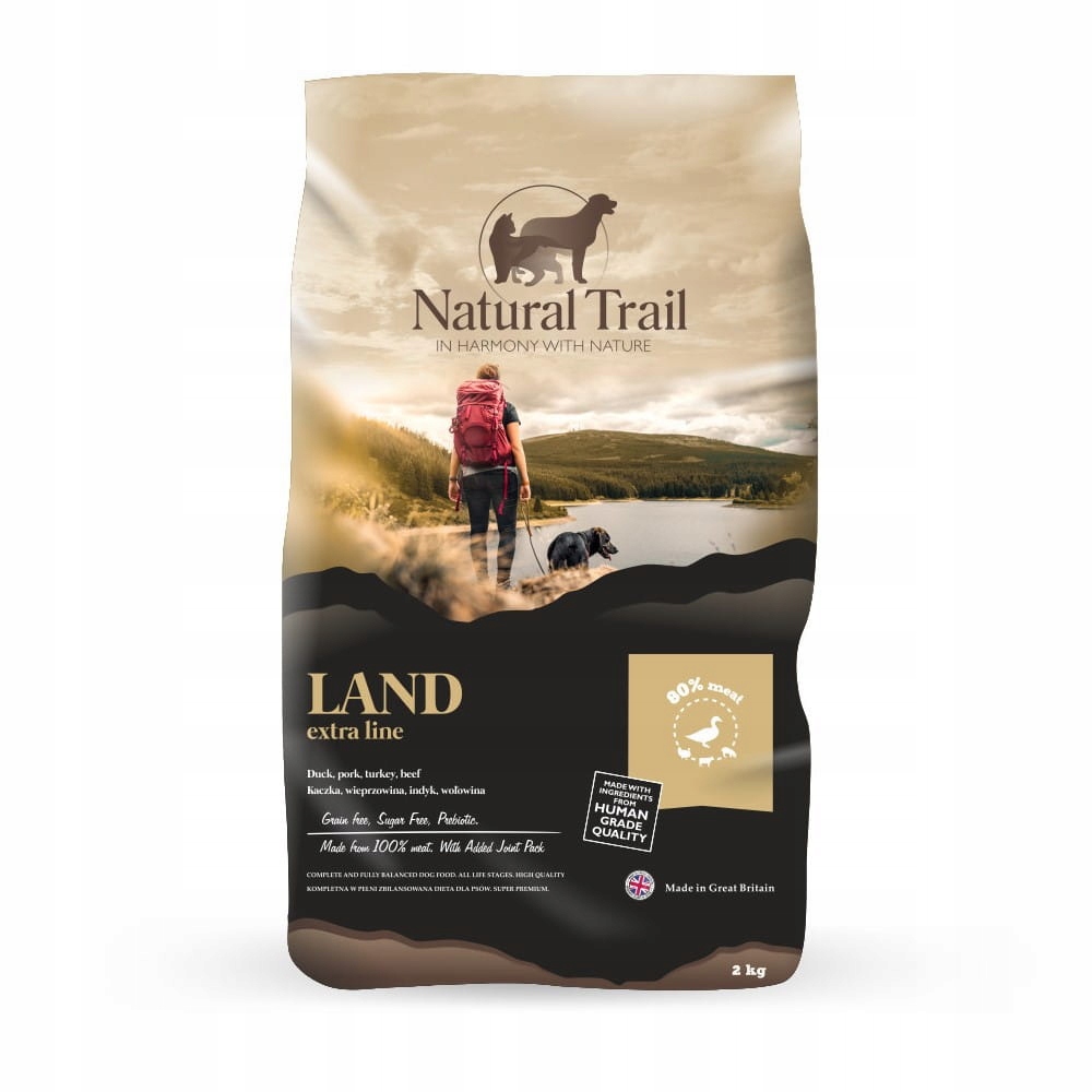 Natural Trail Land 2kg bezzbożowa karma 80% mięsa
