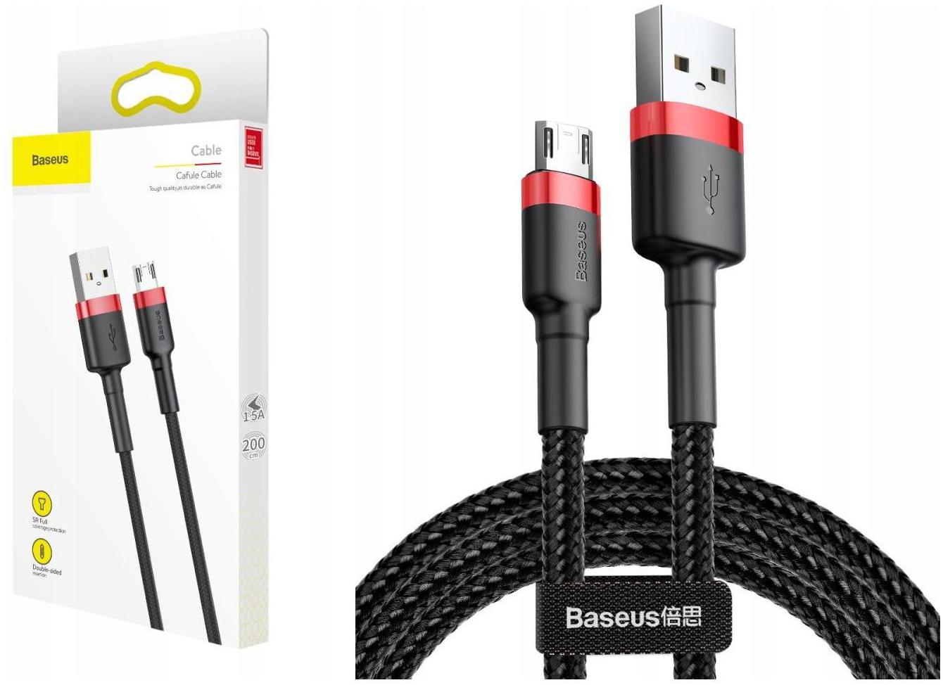 

Kabel Usb Micro typ B Baseus 2m Fast 1,5A Mocny