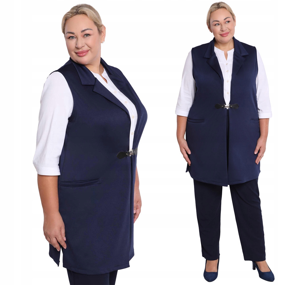 Modrá vesta s přezkou, velikost 46