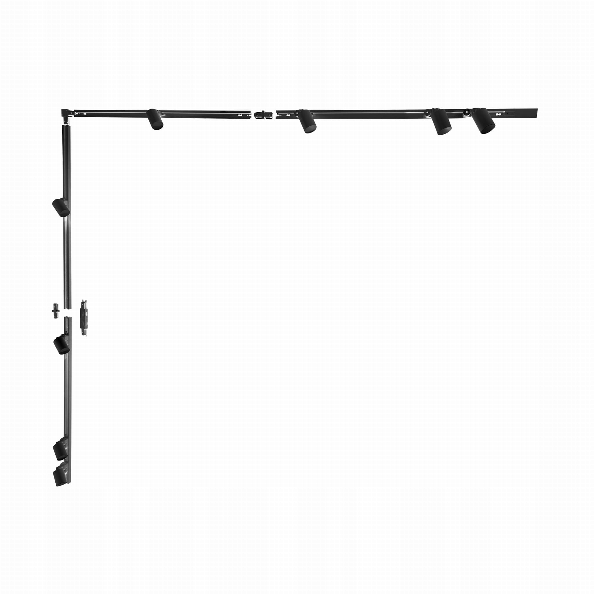 Zuma Line Zestaw szynowy 1-fazowy czarny 2x2m w kształcie litery L 8xGU10 3