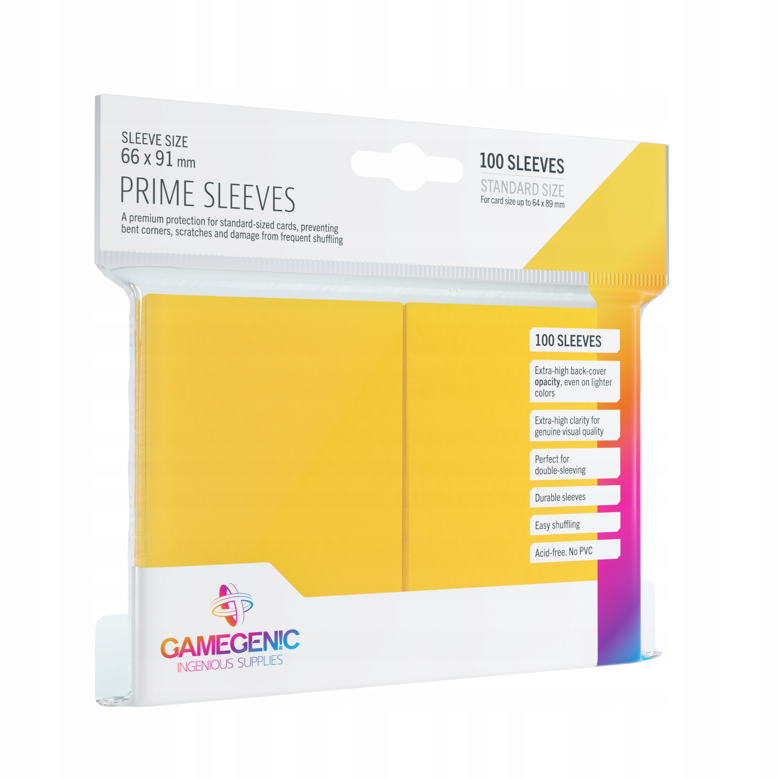 Koszulki na karty Gamegenic: Prime Ccg (64x89 mm) Yellow 100 sztuk