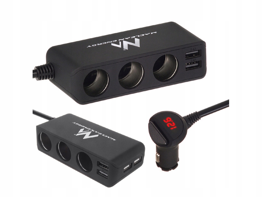 

Trójnik Rozdzielacz Zapalniczki 12-24V 4xUSB 120W