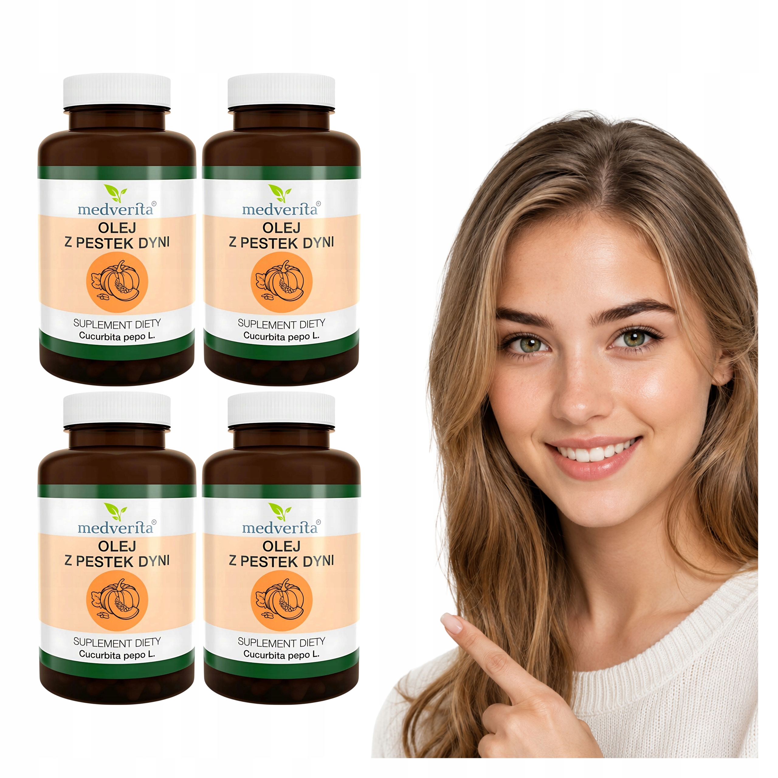 4x Medverita Olej z Pestek Dyni 500 mg Cucurbita Pepo Fitosterole 120K