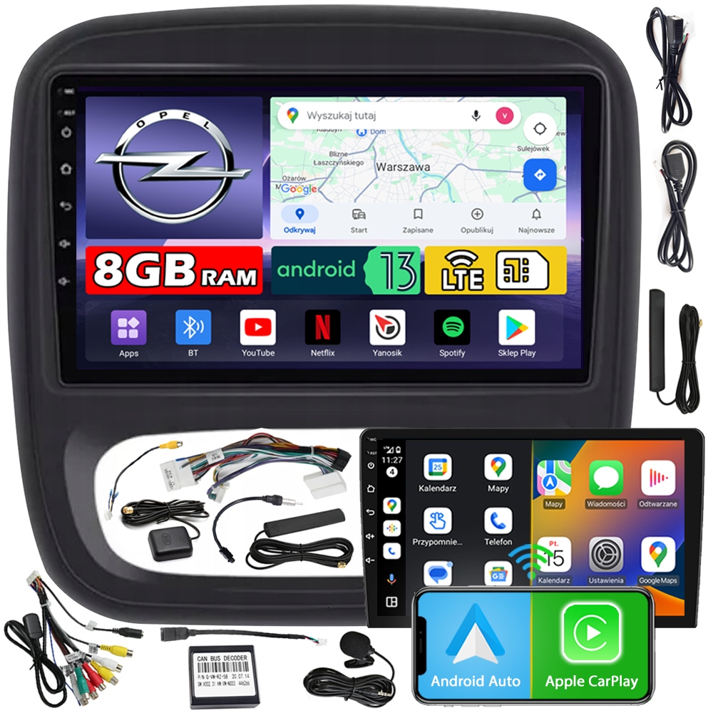 Autorádio Ncs ZQ9 Opel Vivaro B 2014-2019 Android Navigace 8GB Lte