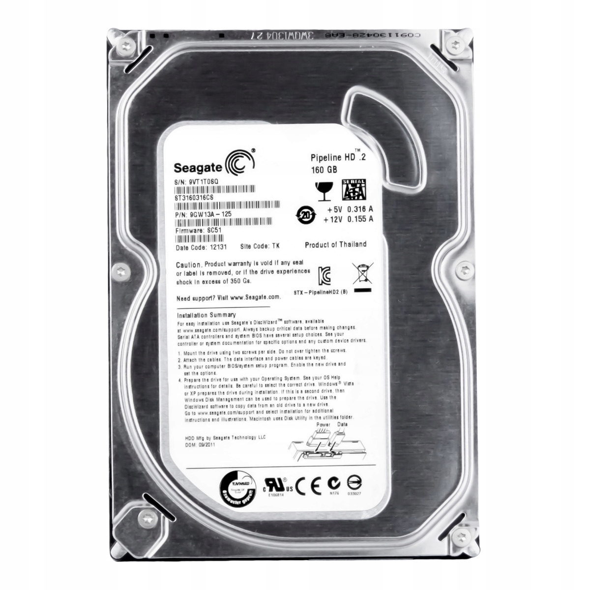 Seagate 160GB 5,9K 8MB Sata II 3,5'' ST3160316CS