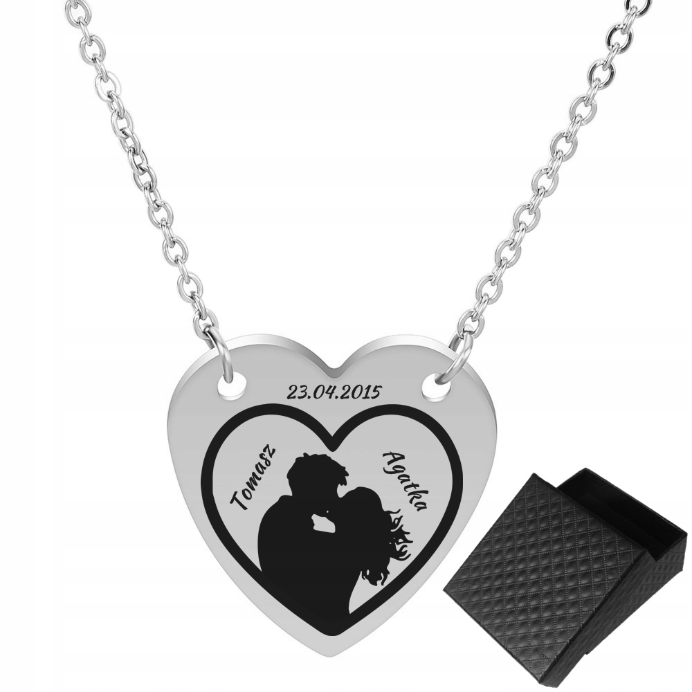 

Naszyjnik Serce w sercu Twoje Imiona data Grawer