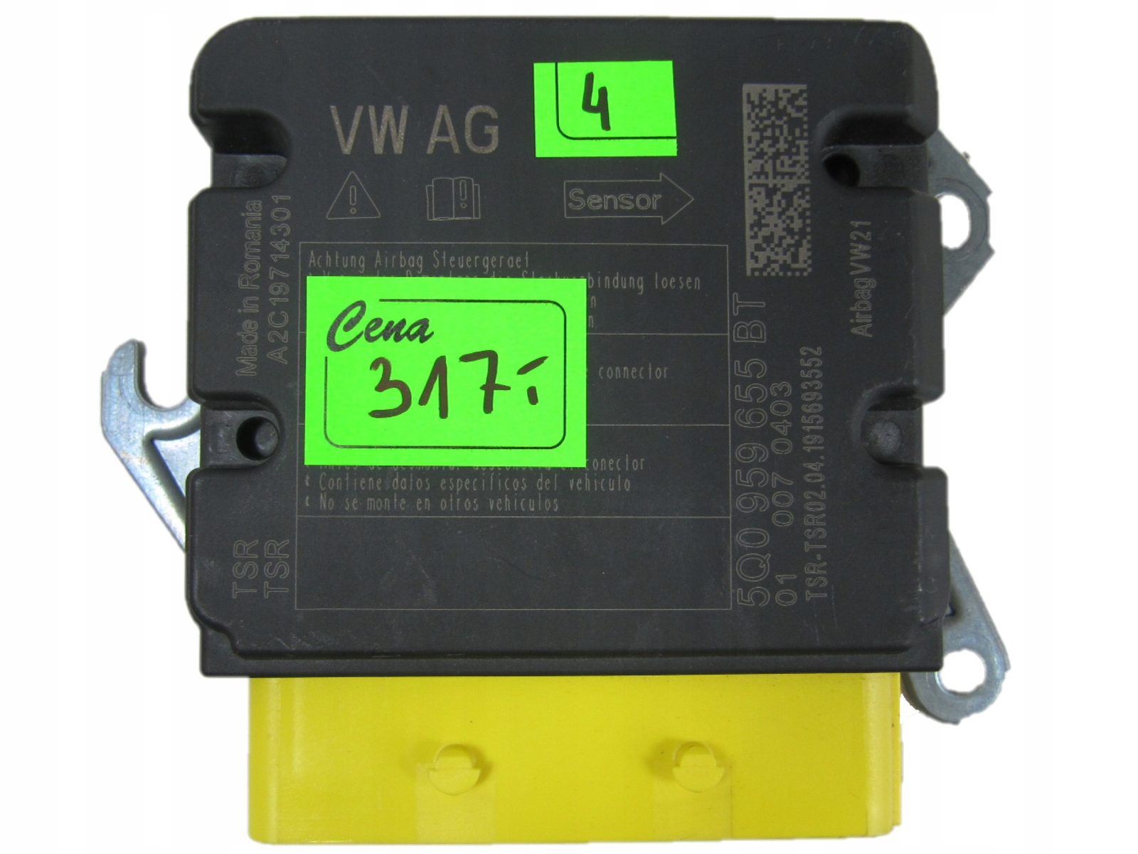 VW JETTA MODUŁ SENSOR AIRBAG 5Q0959655BT 5Q0959655BT A2C19714301 za 317