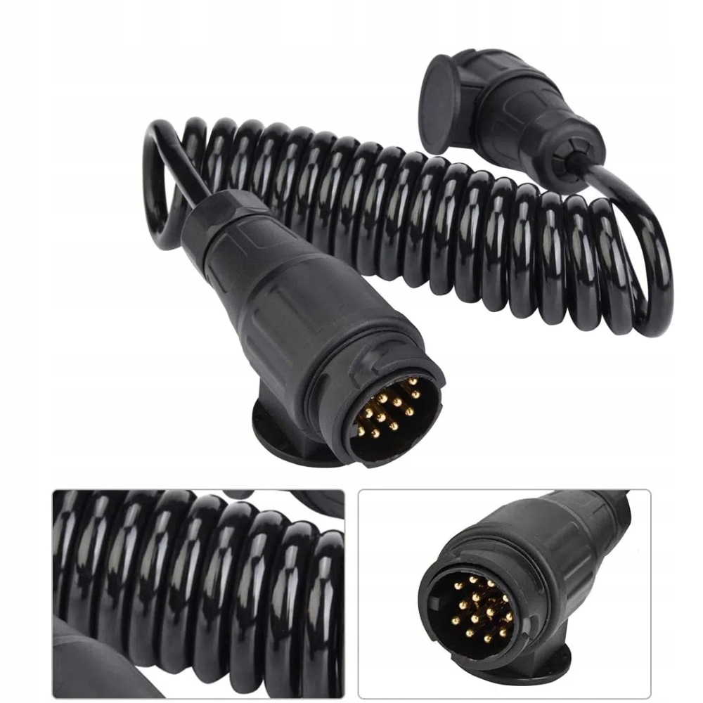 Przewód Spiralny 13 pin przedłużacz przyczepy przyczepki Gniazdo Wtyk