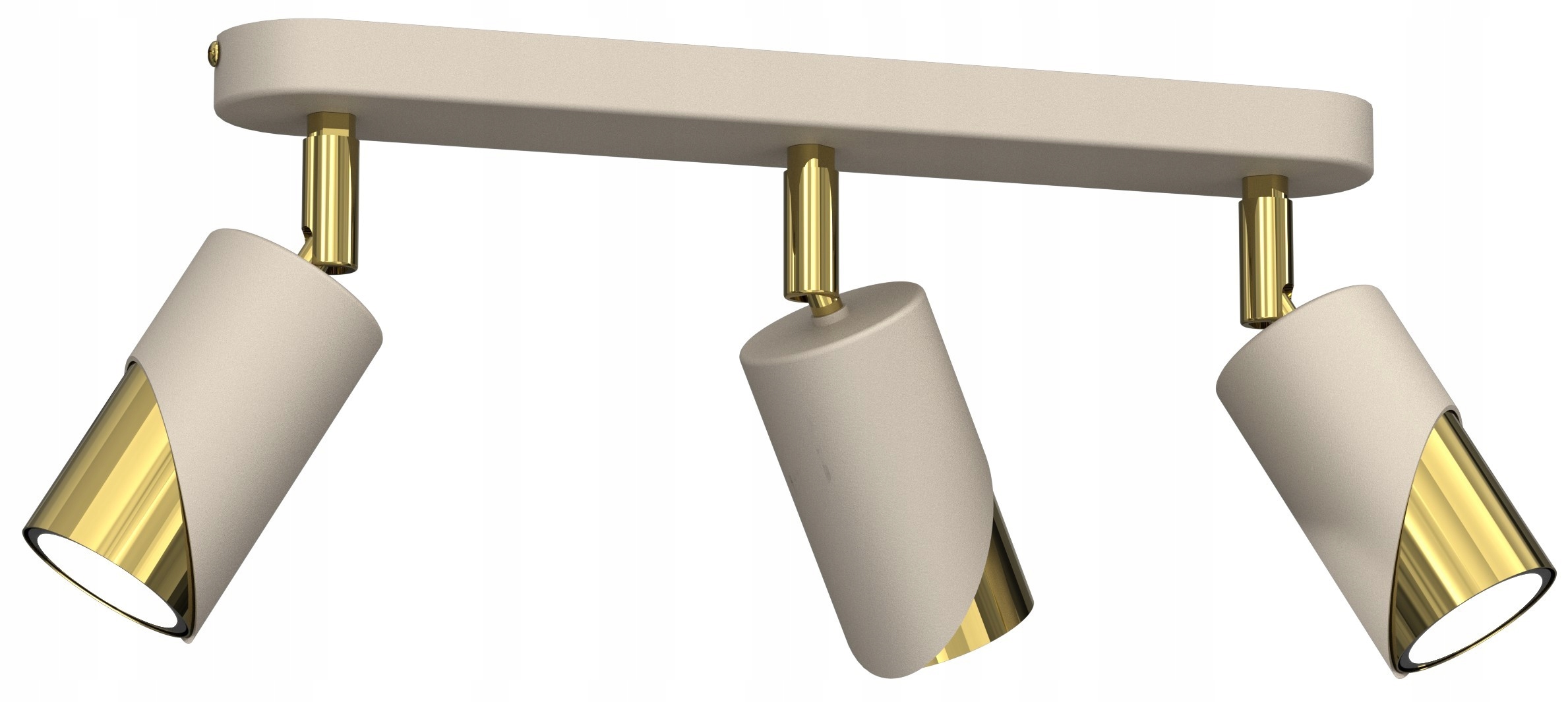 Stropná lampa Spot Shift Béžová Zlatá Lišta Pohyblivé Dekoratívne Tienidlá