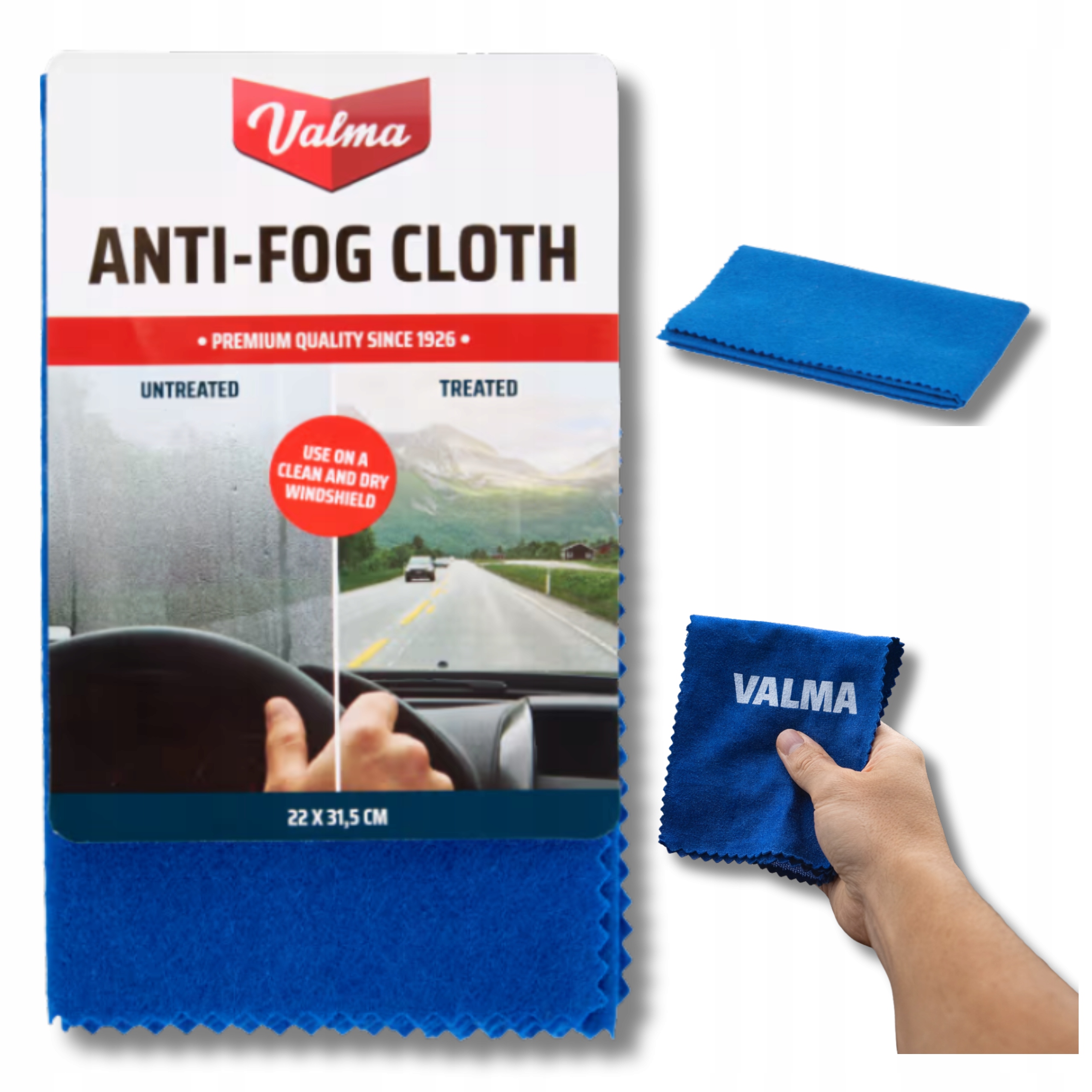 Ścierka Przeciw Parowaniu Szyb Valma 22x31,5 Niebieska 1szt. Do Auta