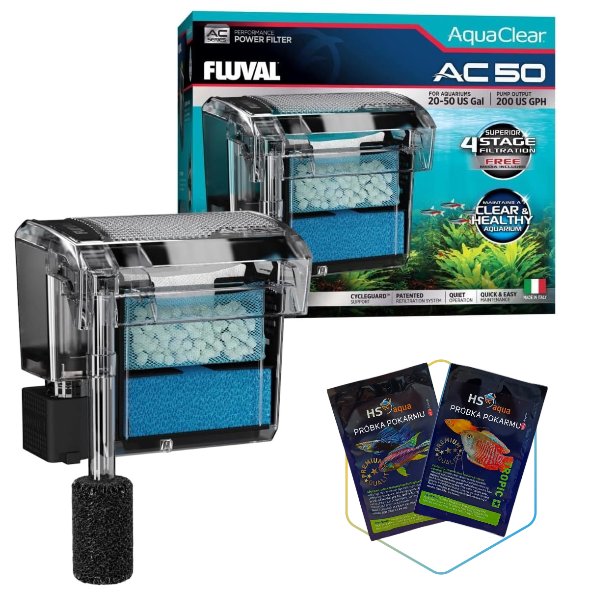 Fluval AquaClear 50 Kaskádový filtr pro akvárium do 190 l bonus
