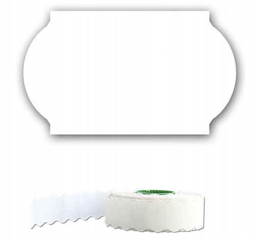 Metki etykiety jednorzędowe 26x12 fala, białe Marka inna