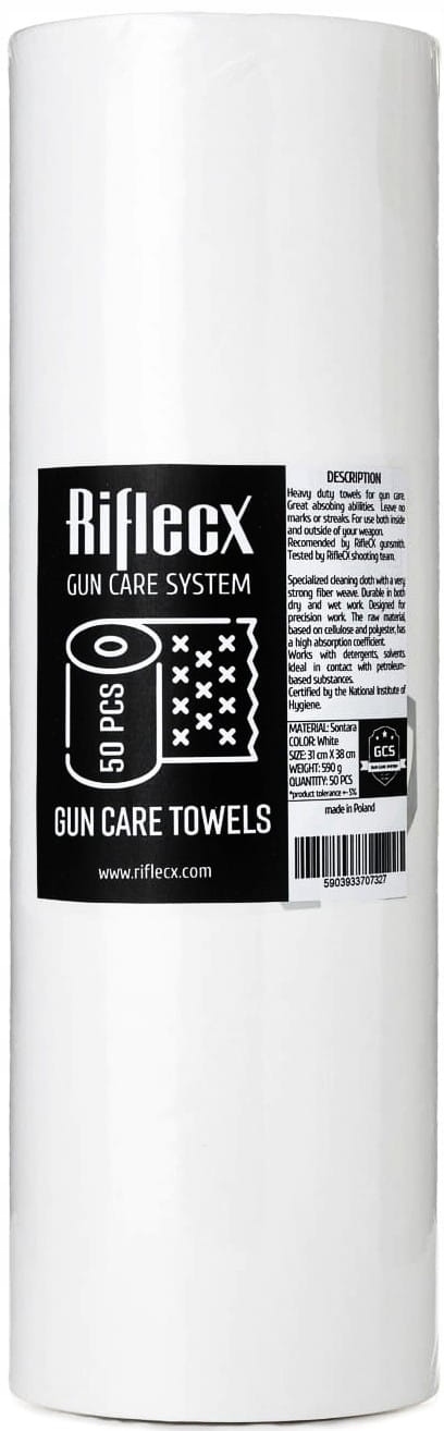 Czyściwo Riflecx do broni 50szt chusteczki chłonne Gun Care Towels