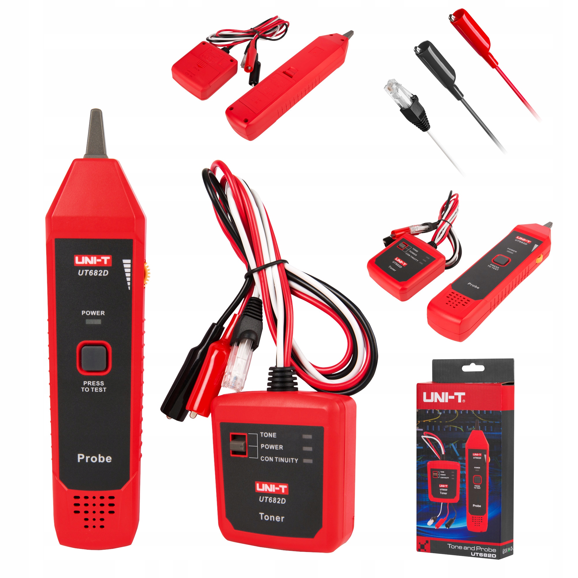 Vyhledávač Kabelů Uni-t UT682D Tester Kabelů RJ45 RJ11 Telefonní Lan