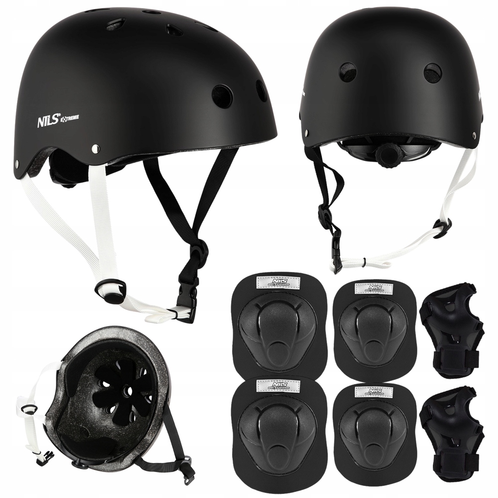 Kask Rowerowy Dziecięcy Z Regulacją Ochraniacze Komplet Na Deskorolkę S