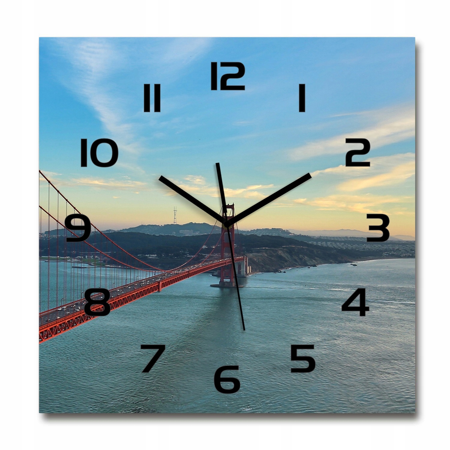 

Wiszący szklany zegar Most San Francisco 60x60 cm
