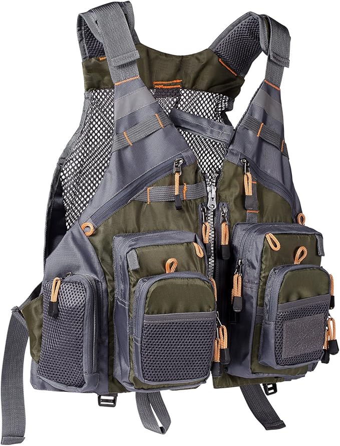 Outdoors Universal Fit Fly Fishing Vest Batoh s úložným prostorem a tvrdou vložkou