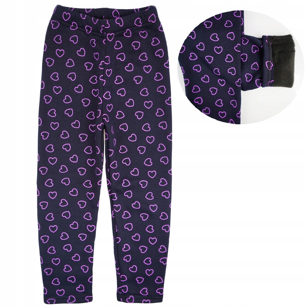 

Ocieplane Legginsy granatowe Getry w serca 140/146