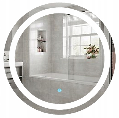 Lustro Okrągłe LED 100 Włącznik Dotykowy Bez Ramy
