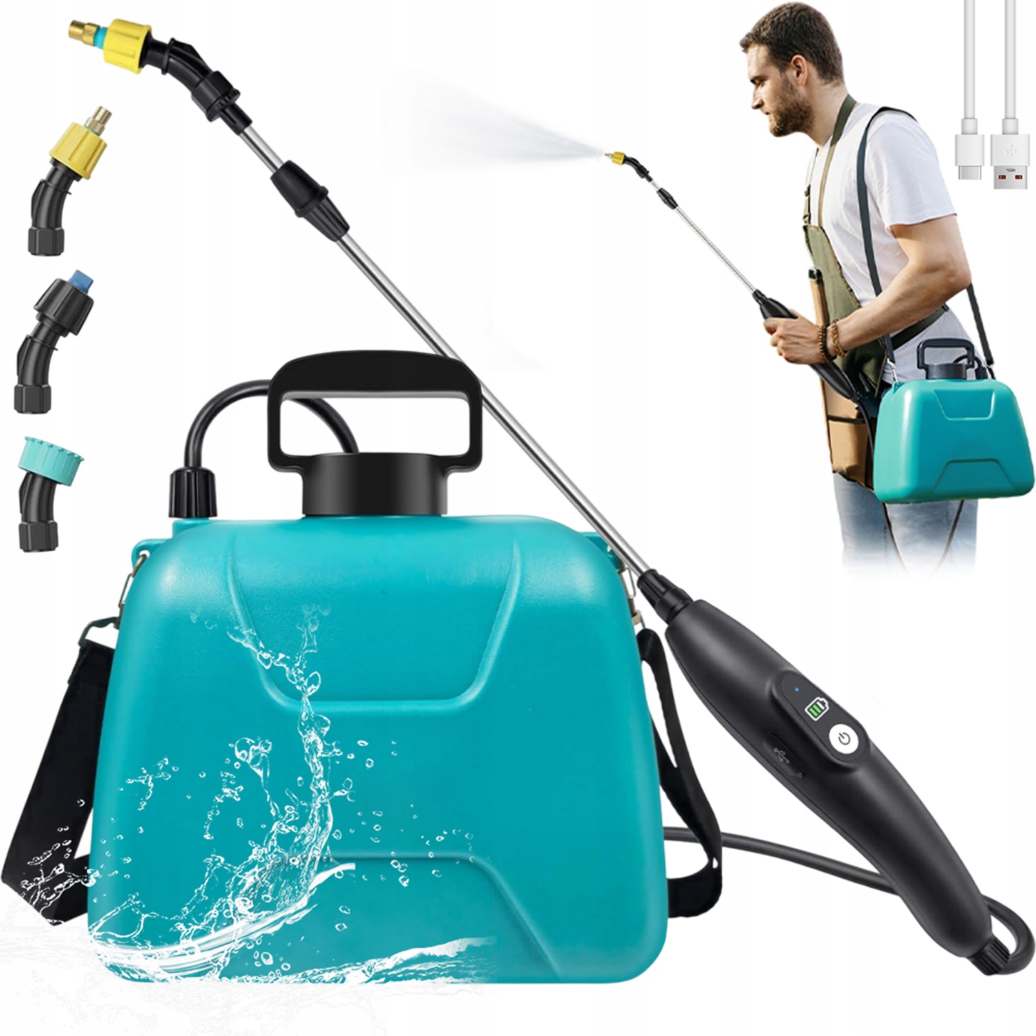 Akumulátorový Postřikovač Lanka Pistole Trysky Nádrž Na Zahradu 8 L