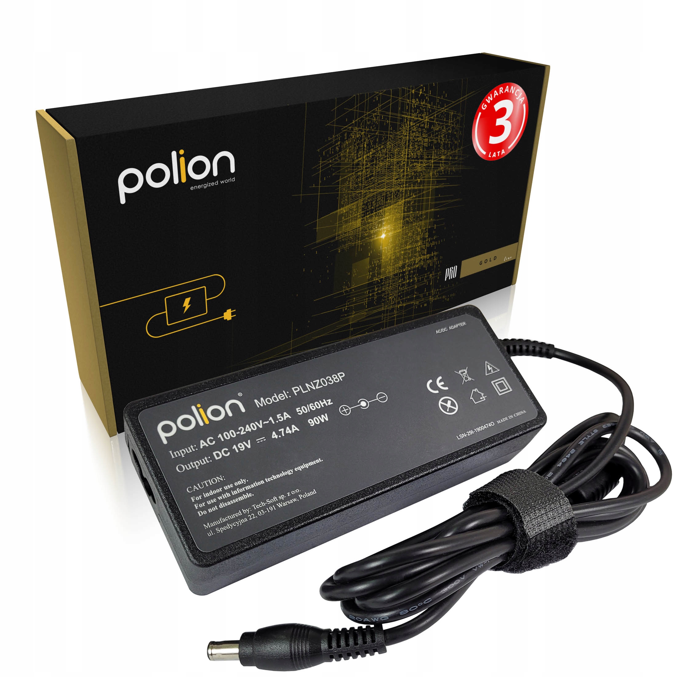 

Ładowarka 90W do Samsung 19V 4,74A 5,5x3,0mm pin