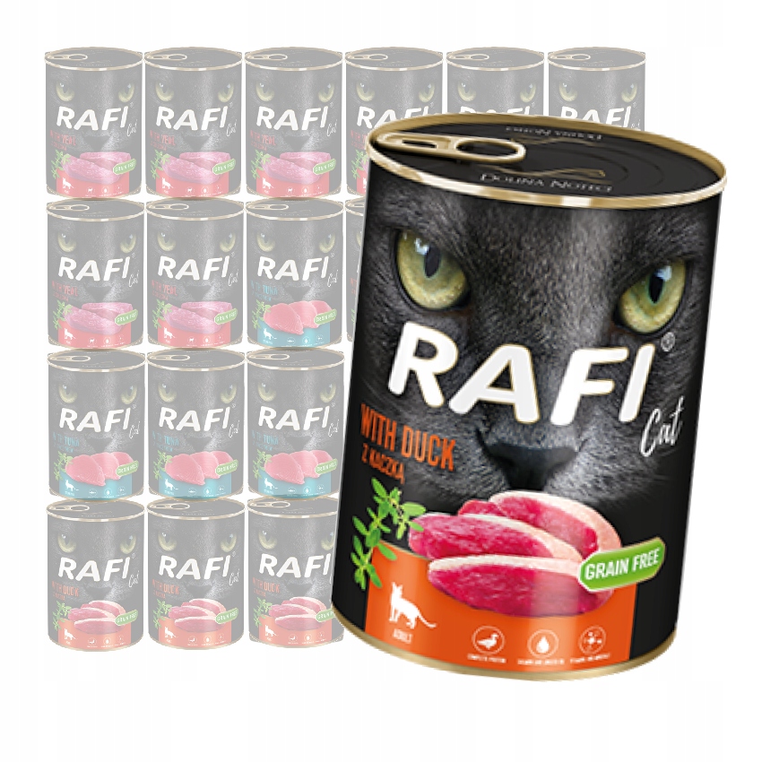 Levně Rafi Cat Adult Bezobilné Vlhké Krmivo Pro Kočky MIX Chutí 24x400g