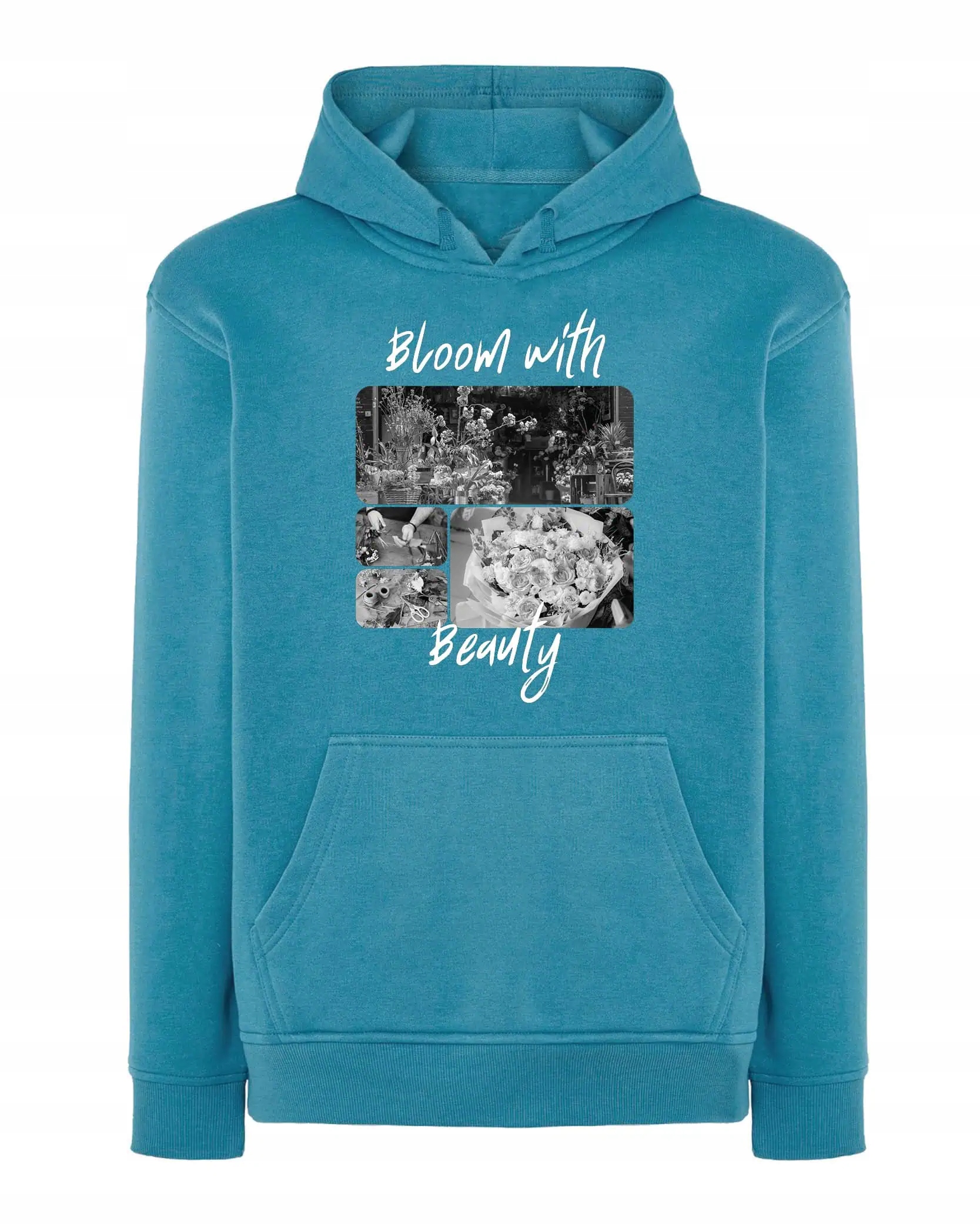 Mikina s kapucí Dárek pro floristu Umělecký cyklista Modrá L