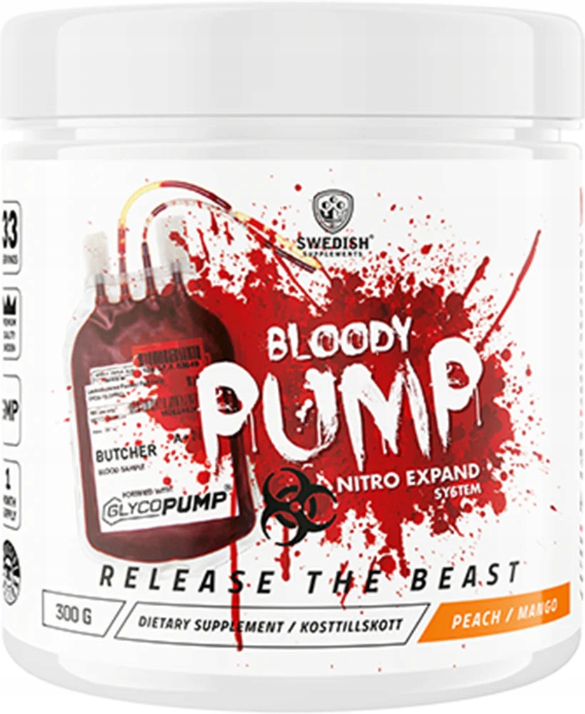 Švédské doplňky Bloody Pump 300 g mango broskev