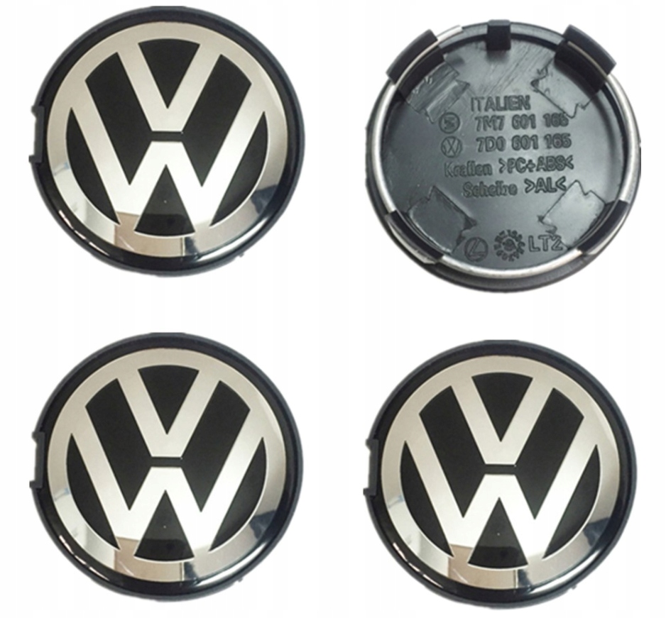 

Volkswagen Vw Dekle Dekielki 63mm Czarne Logo Kpl