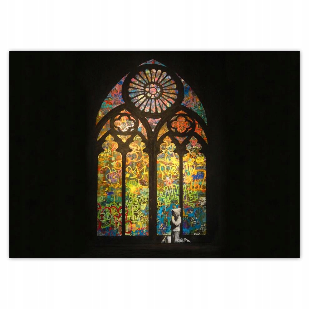 

Naklejki 70x50 Banksy Witraż Kościół