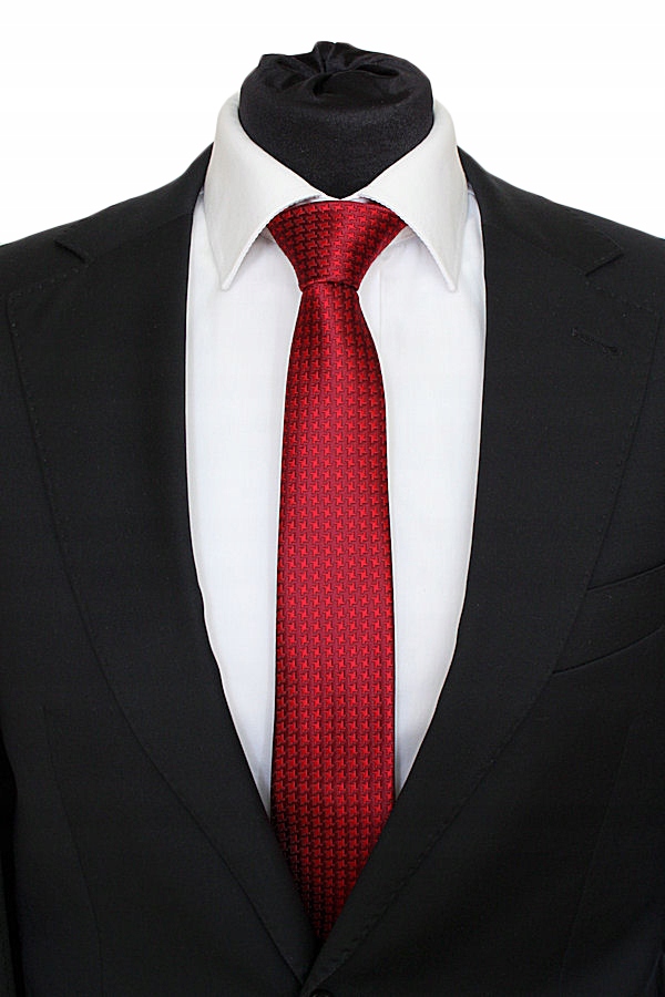 

Wąski Męski Krawat Slim Śledź 6 cm Bordowa Pepitka