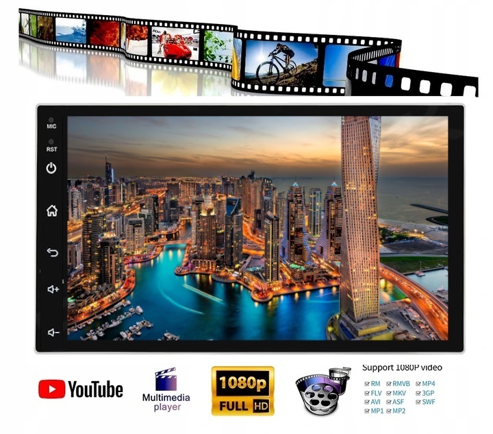 RADIO NAWIGACJA GPS 2DIN ANDROID AUTO WiFI RDS CARPLAY USB BT 2GB 64GB Radio informacja RDS pasmo FM radio cyfrowe DAB+