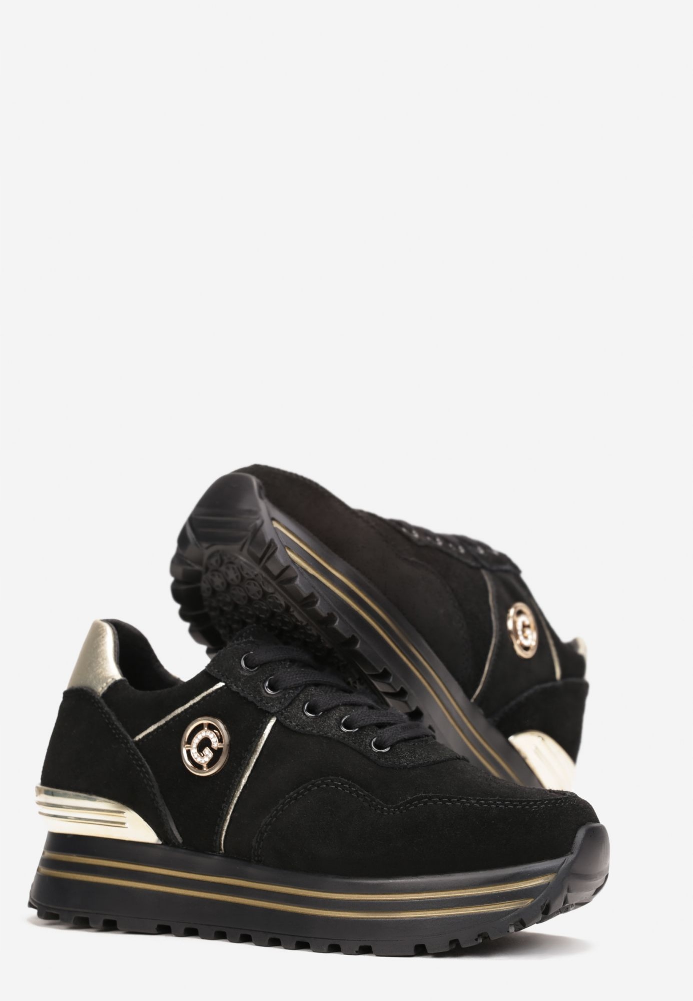 Born2Be Czarno-Złote Sneakersy damskie 41