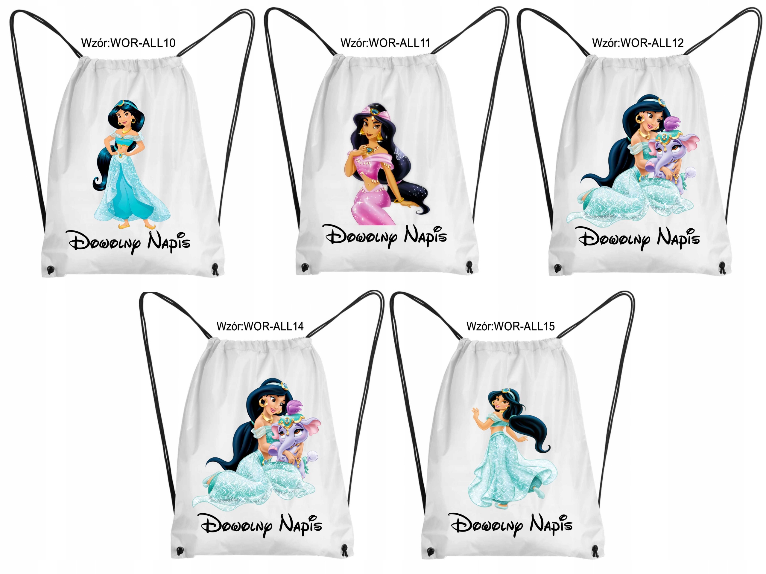 WOREK imię KSIĘŻNICZKI strój BUTY WF Aladyn Jasmine Dżasmina Kod producenta upominek-prezent