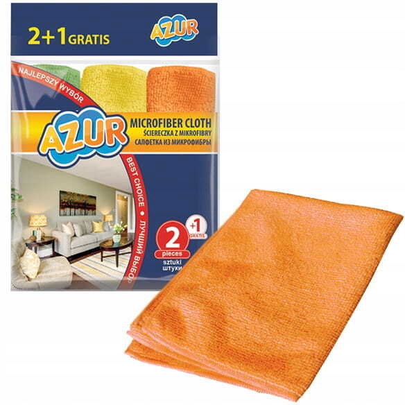 

Ściereczka z mikrofibry Azur 30-30cm 2 szt +1
