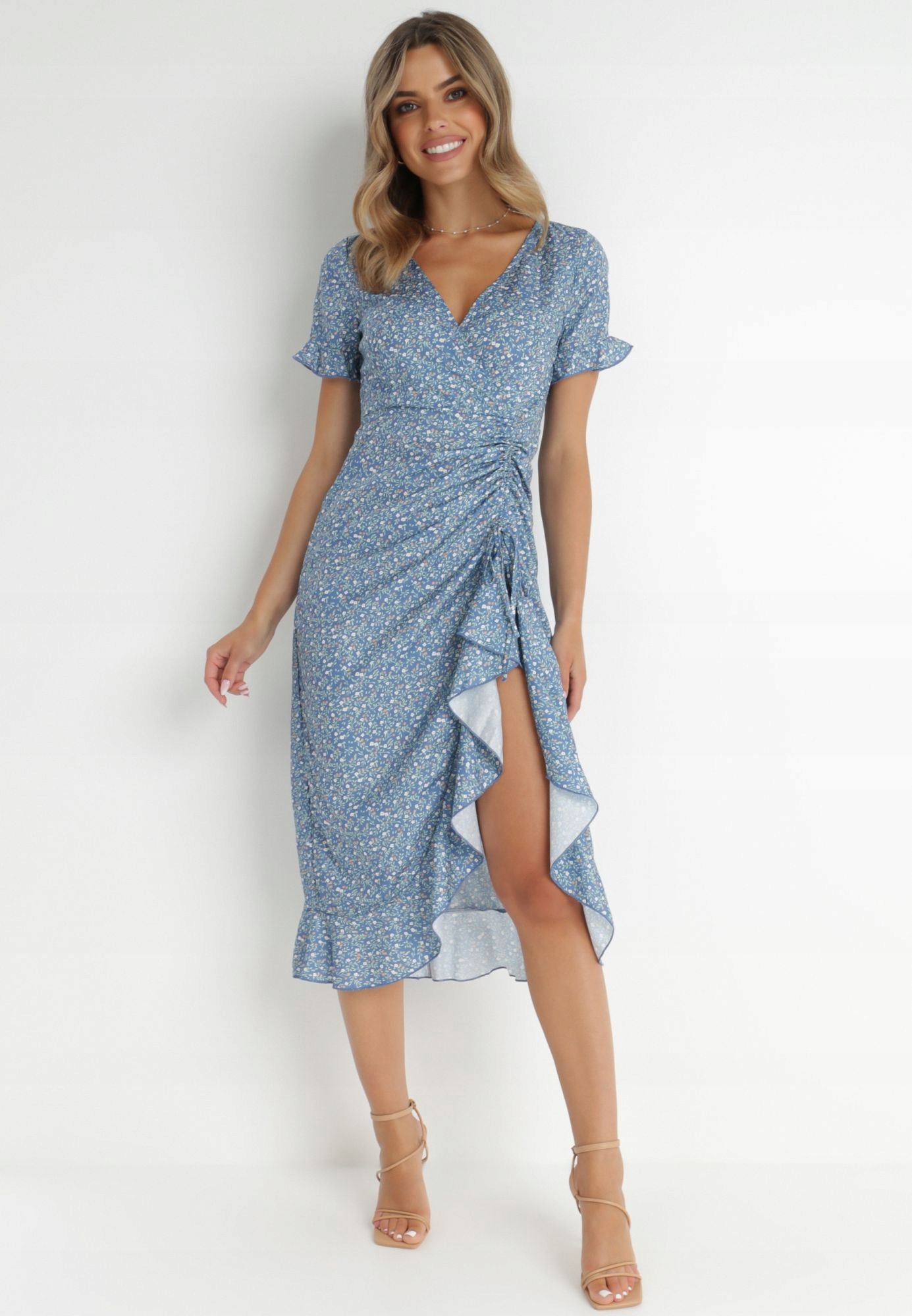 

Born2Be Niebieska Sukienka damska L Kopertowa