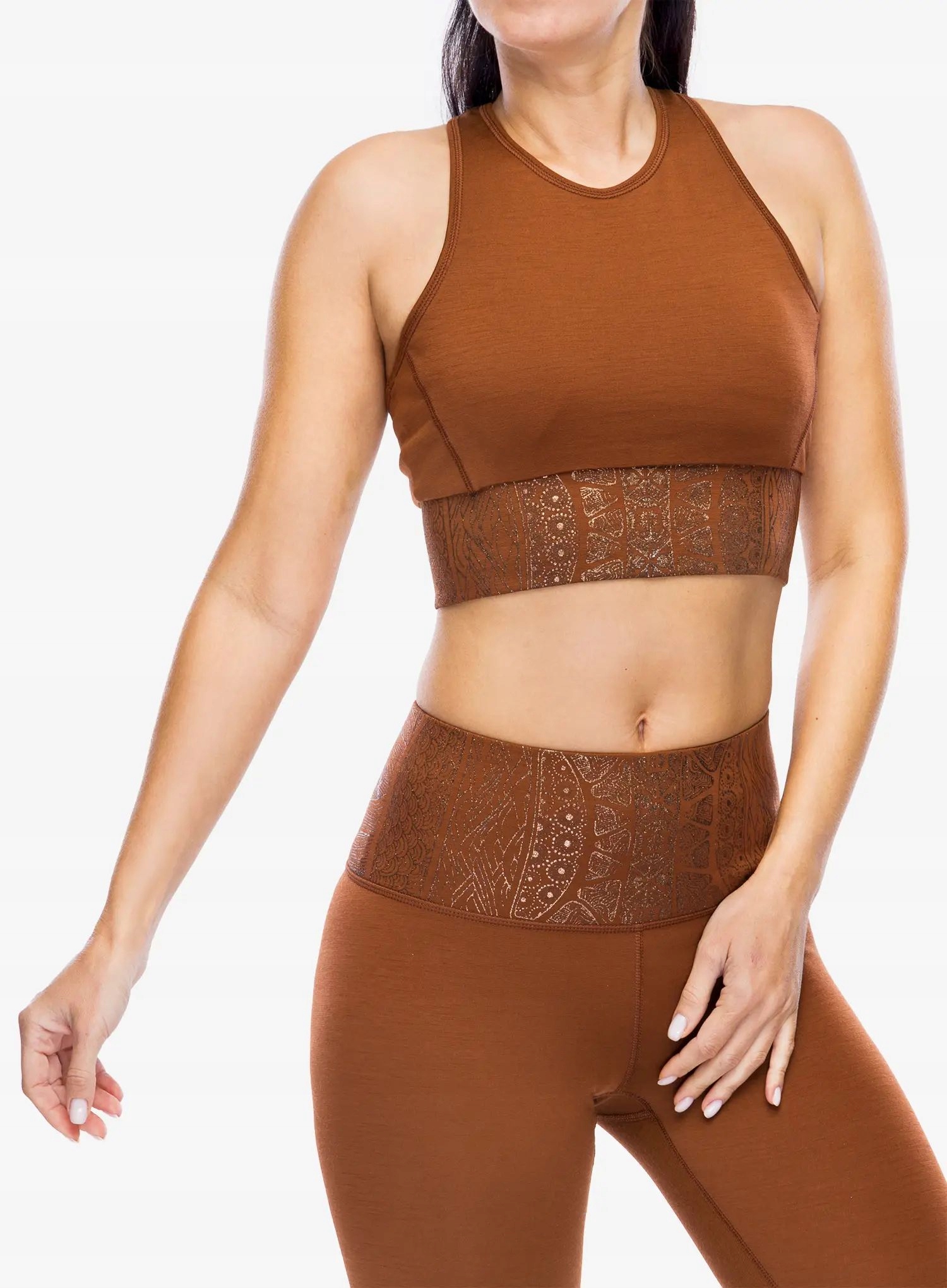 Dámské tričko Super.natural Arabesque Lf Top horn brown/copper S