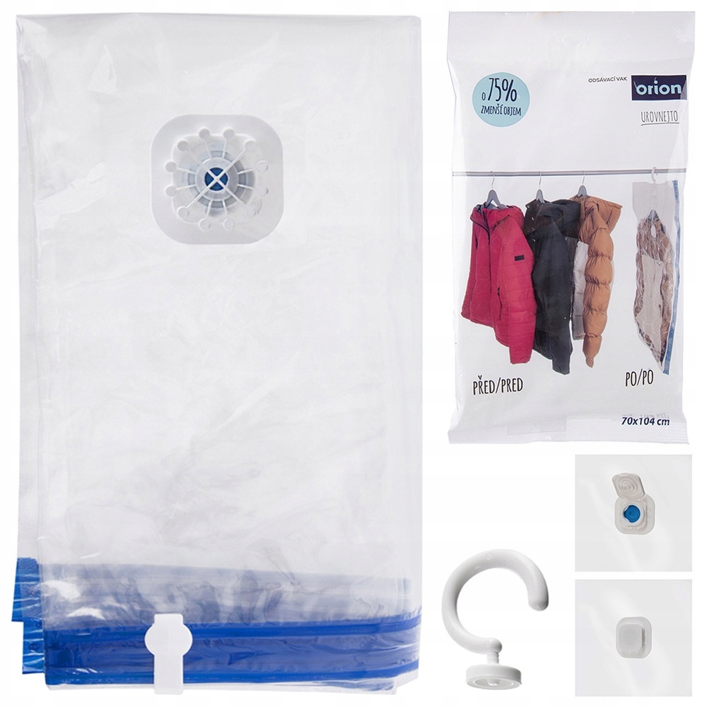 Levně Vakuový sáček na oblečení a ložní prádlo s ramínkem 70x104 cm