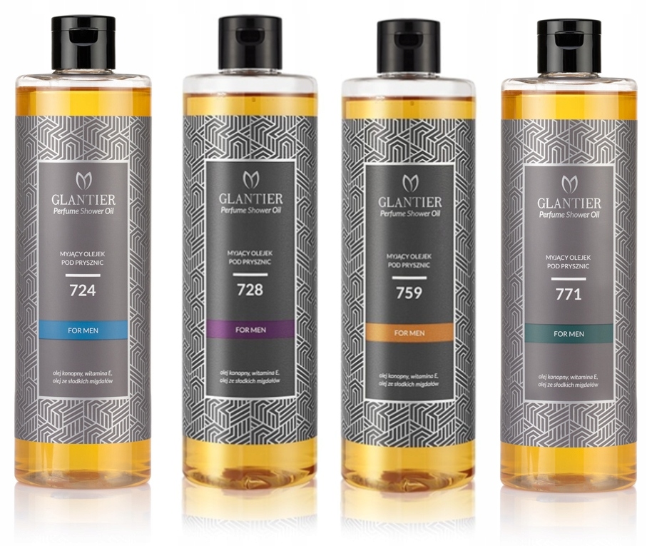 Zestaw 4x Glantier Męski Olejek pod Prysznic 400ml