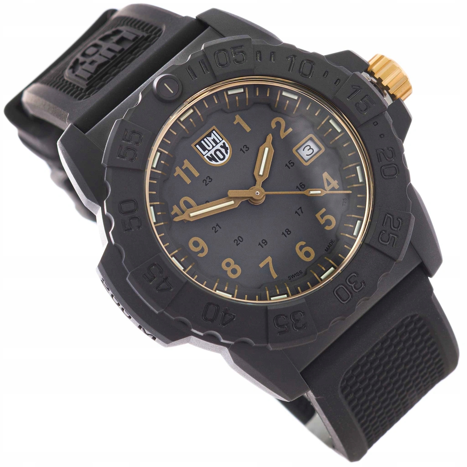 Pánské Hodinky Luminox XS.3508.GOLD Navy Seal Černé S Páskem 200 M