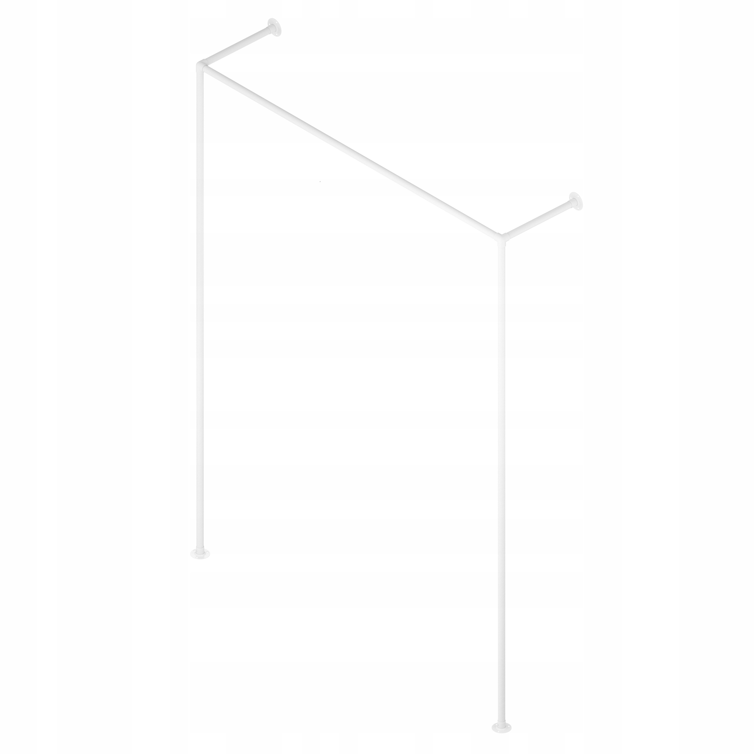 Tyč Na Oblečení Věšák Na Stěnu Loft 203x150cm fi 25mm Hotse Bílá