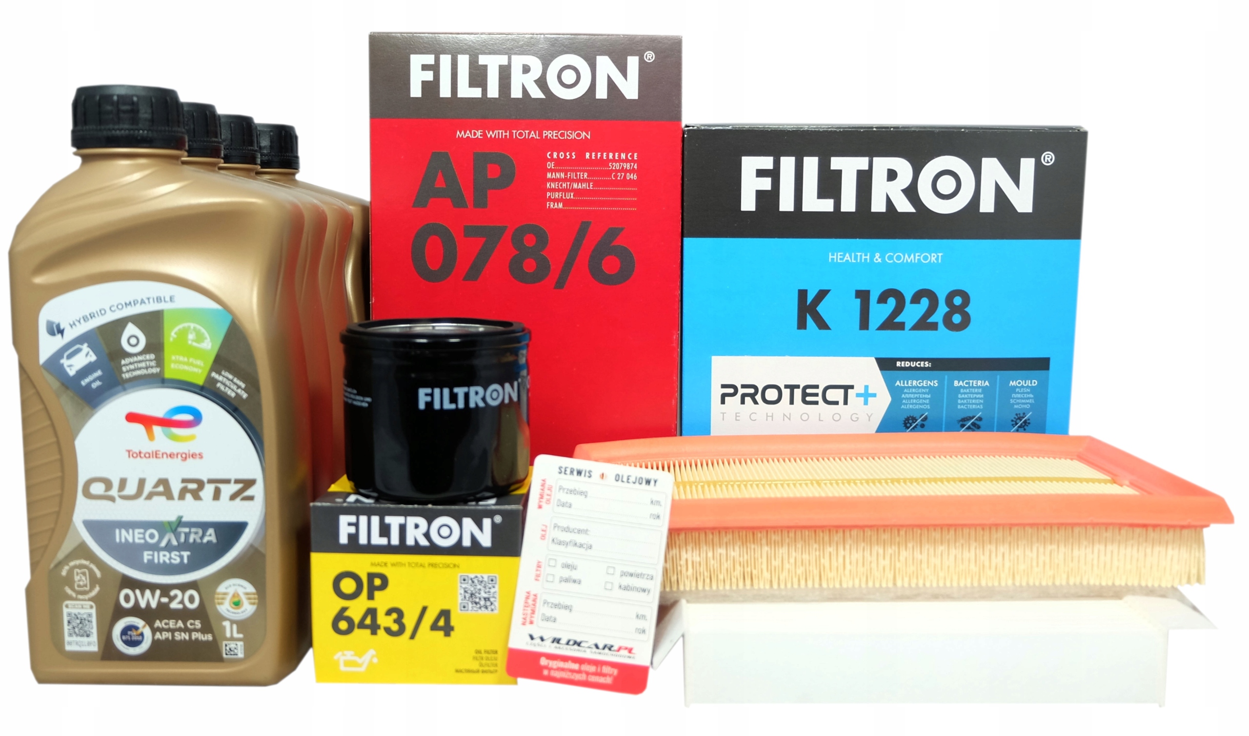 3 Filtre olej Total 0W20 Fiat Tipo 1.0 101 Km