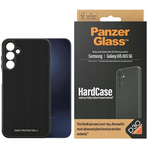 Pouzdro pro Samsung Galaxy A15 PanzerGlass D3O Military Grade černé