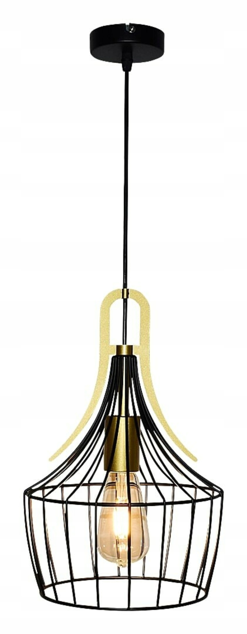 Rabalux Parov 4925 závěsné svítidlo E27 1x40W černá/zlatá industriální