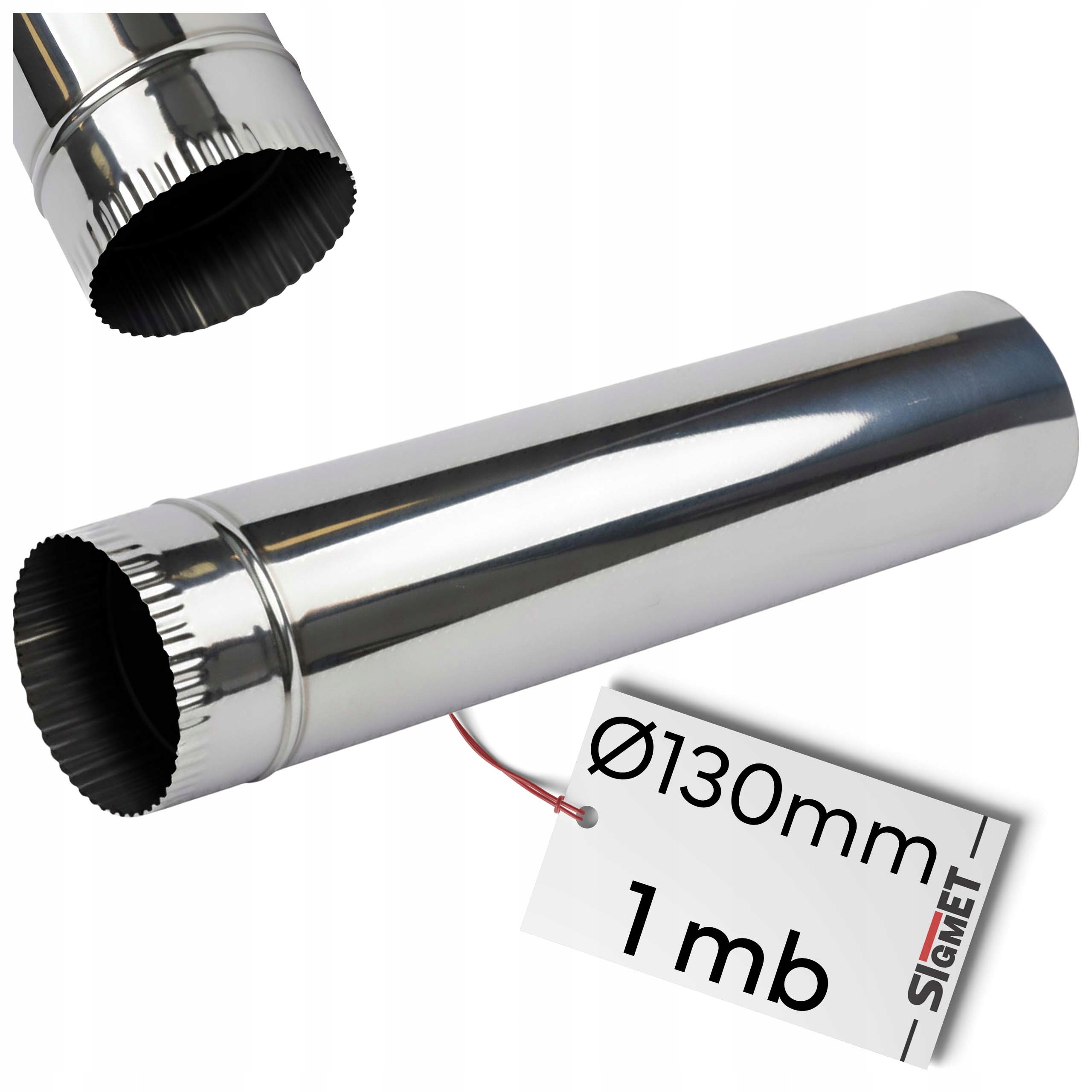Rura Nierdzewna fi 130mm Gruba Dymna Do Pieca kominowa 1m 130 mm