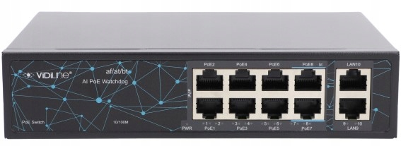 Switch PoE 8 portów 120W (2x 60W bt) – Auto-Reset Ai – Desktop