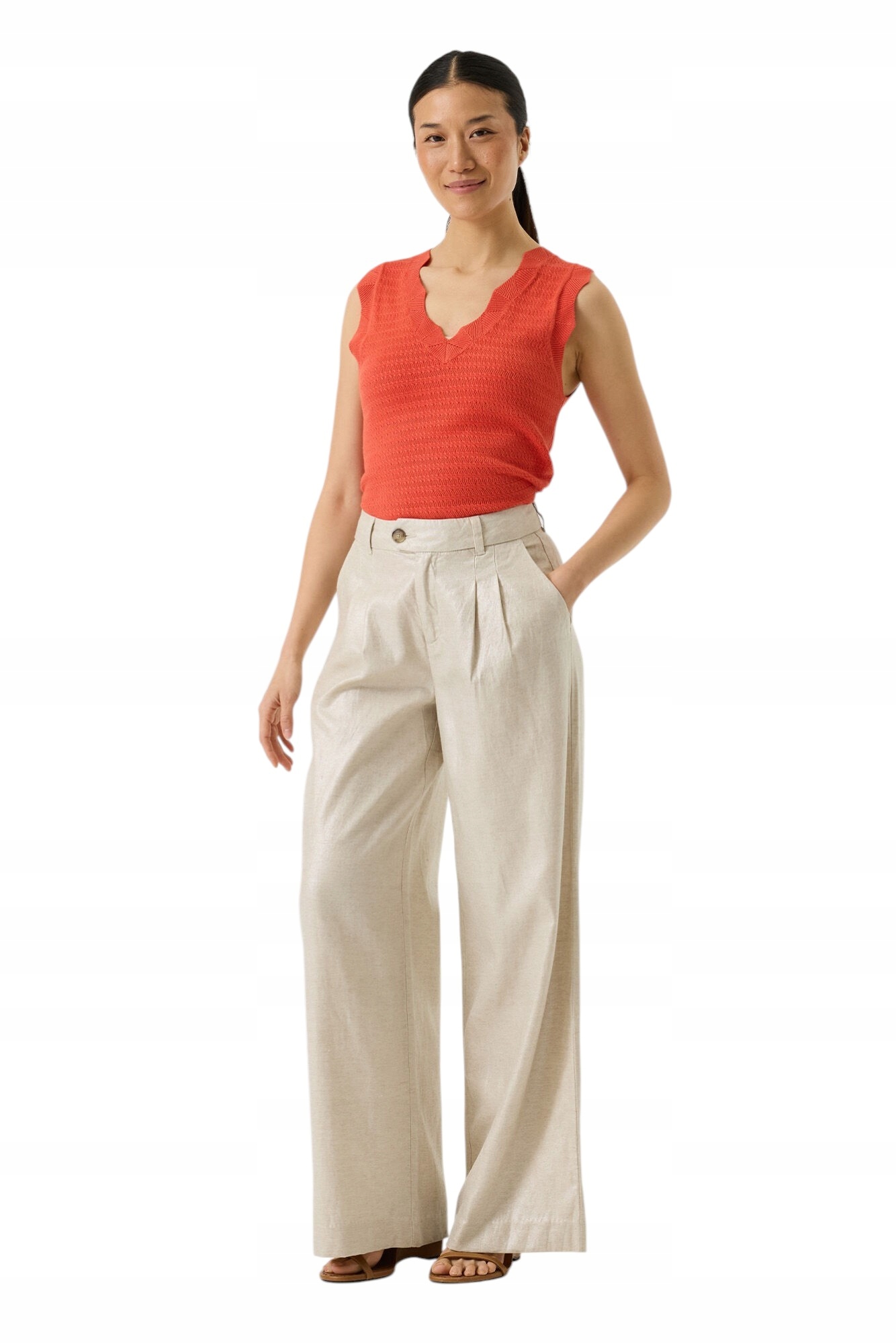 Dámské Lněné Kalhoty Volné Jarní Elegantní Stylové Dámské Garcia S