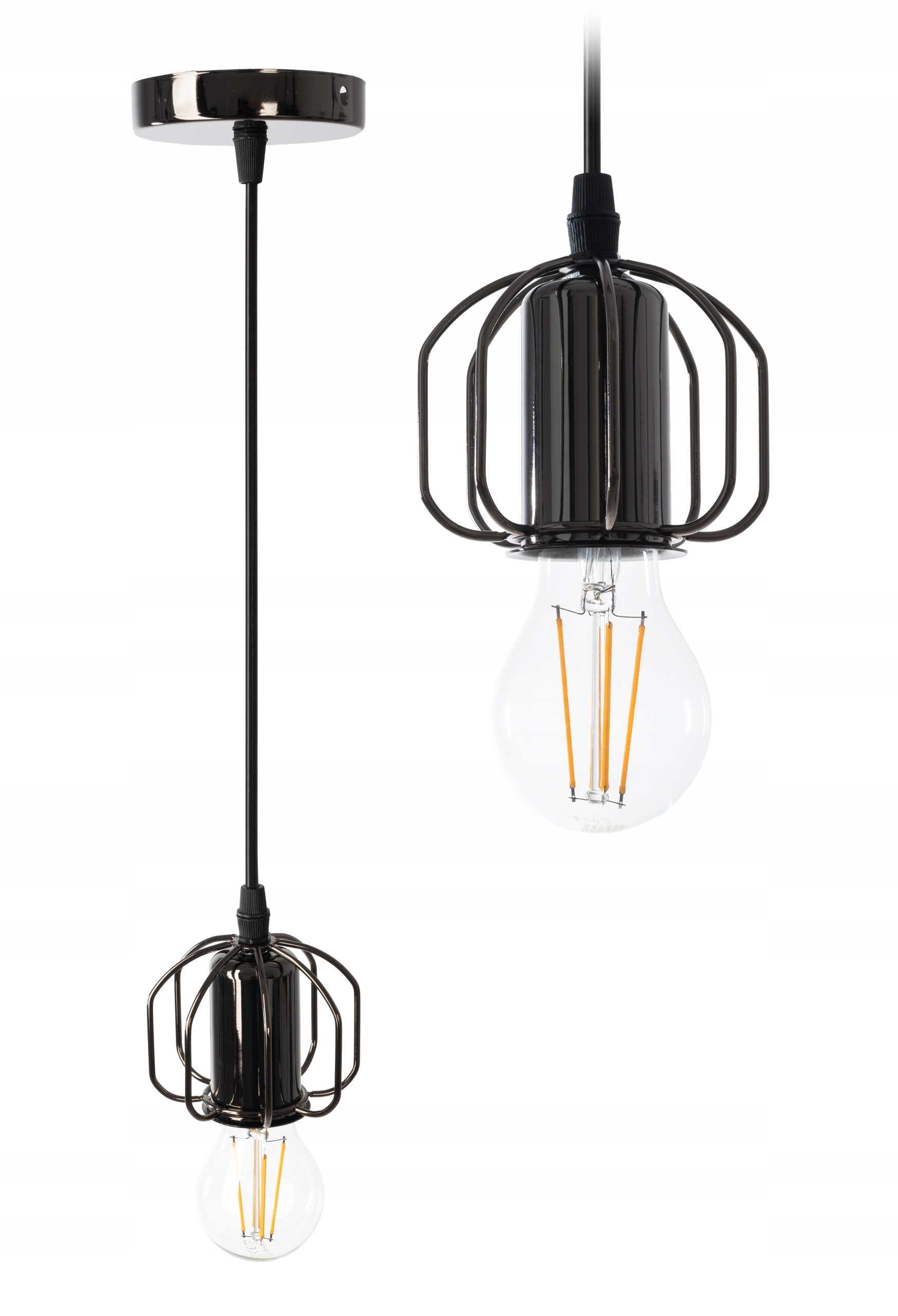 

Lampa Sufitowa Wisząca W Stylu Loft Black Shine