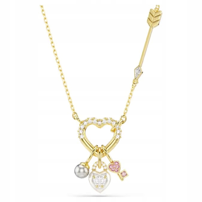 Náhrdelník Swarovski Idylia Srdce Křišťál barevný Ocel pozlacený